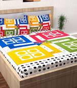 Jaipuri Sanganeri Prints Cotton Bed Sheet For Double Bed With Two Pillow Cover Size 90 x 100 Inch