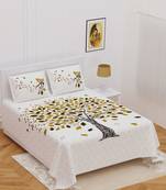 Jaipuri Sanganeri Prints Cotton Bed Sheet For Double Bed With Two Pillow Cover Size 90 x 100 Inch