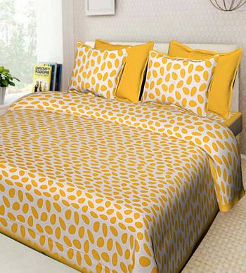 Jaipuri Sanganeri Prints Cotton Bed Sheet For Double Bed With Two Pillow Cover Size 90 x 100 Inch 1