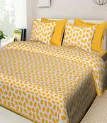 Jaipuri Sanganeri Prints Cotton Bed Sheet For Double Bed With Two Pillow Cover Size 90 x 100 Inch