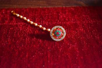 American Diamond work maang-tikka or borla hair maangtikka accessory 1