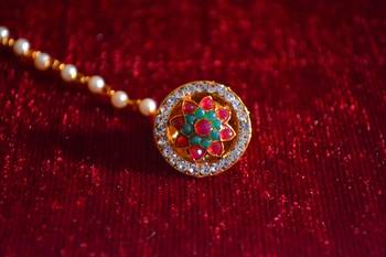 American Diamond work maang-tikka or borla hair maangtikka accessory 2