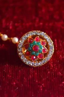 American Diamond work maang-tikka or borla hair maangtikka accessory