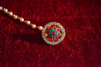 American Diamond work maang-tikka or borla hair maangtikka accessory 3