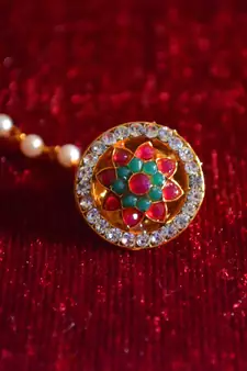 American Diamond work maang-tikka or borla hair maangtikka accessory