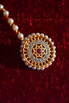 American Diamond meenakari work maang-tikka or borla hair maangtikka accessory