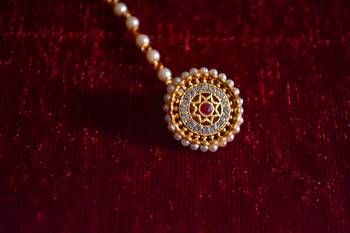 American Diamond meenakari work maang-tikka or borla hair maangtikka accessory 2
