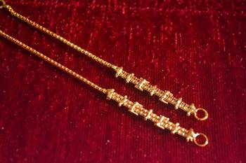 Designer 1 Line Carved filigree Earchain or Ear Support Earrings hair-accessories 2