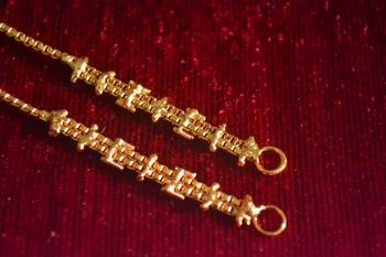 Designer 1 Line Carved filigree Earchain or Ear Support Earrings hair-accessories 4