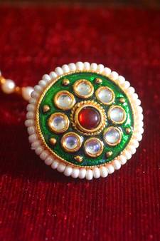 Kundan meenakari work maang-tikka or borla hair maangtikka accessory