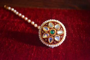  Kundan meenakari work maang-tikka or borla hair maangtikka accessory 1