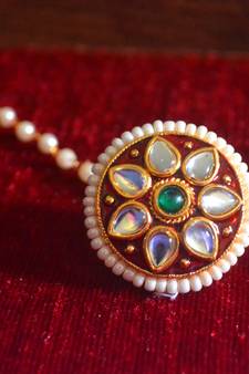  Kundan meenakari work maang-tikka or borla hair maangtikka accessory