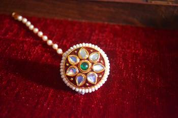  Kundan meenakari work maang-tikka or borla hair maangtikka accessory 2