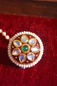  Kundan meenakari work maang-tikka or borla hair maangtikka accessory
