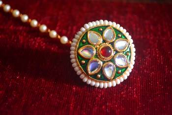  Kundan meenakari work maang-tikka or borla hair maangtikka accessory 1