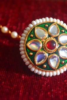  Kundan meenakari work maang-tikka or borla hair maangtikka accessory
