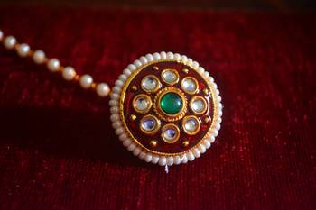 Kundan meenakari work maang-tikka or borla hair maangtikka accessory 1