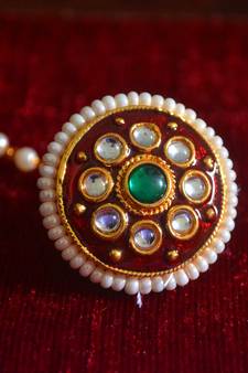 Kundan meenakari work maang-tikka or borla hair maangtikka accessory