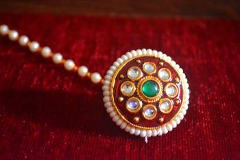 Kundan Meenakari Work Maang-tikka or Borla hair Maangtikka Accessory 1