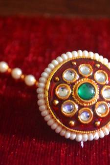 Kundan Meenakari Work Maang-tikka or Borla hair Maangtikka Accessory