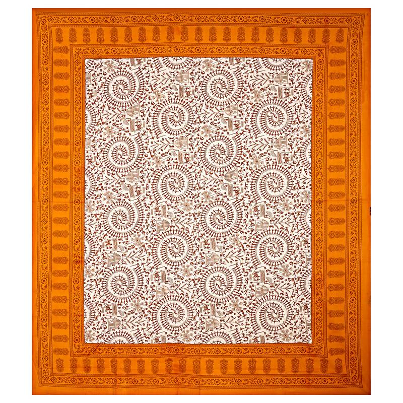 Jaipuri Sanganeri Prints Cotton Bed Sheet For Double Bed With Two