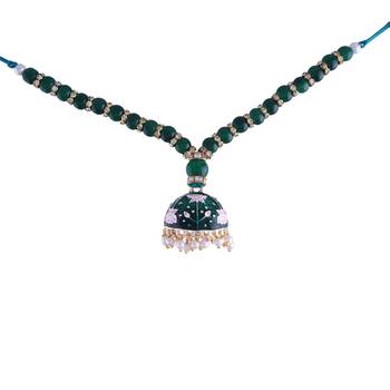 Designer Enamel Pearl Hanging Lumba Rakhi for Rakshabhandan  3