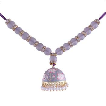 Designer Enamel Pearl Hanging Lumba Rakhi for Rakshabhandan  4