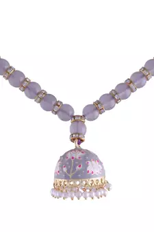 Designer Enamel Pearl Hanging Lumba Rakhi for Rakshabhandan 