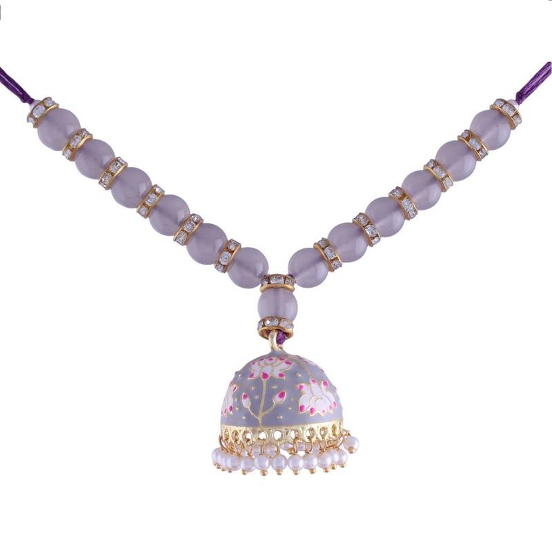 Designer Enamel Pearl Hanging Lumba Rakhi for Rakshabhandan 