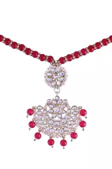 Rakshabhandan Special Designer Pearl Hanging Floral Lumba Rakhi for Bhabhi 
