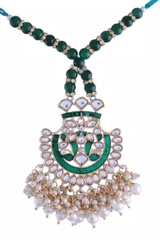 Designer Enamel Pearl Hanging Lumba Rakhi for Rakshabhandan 