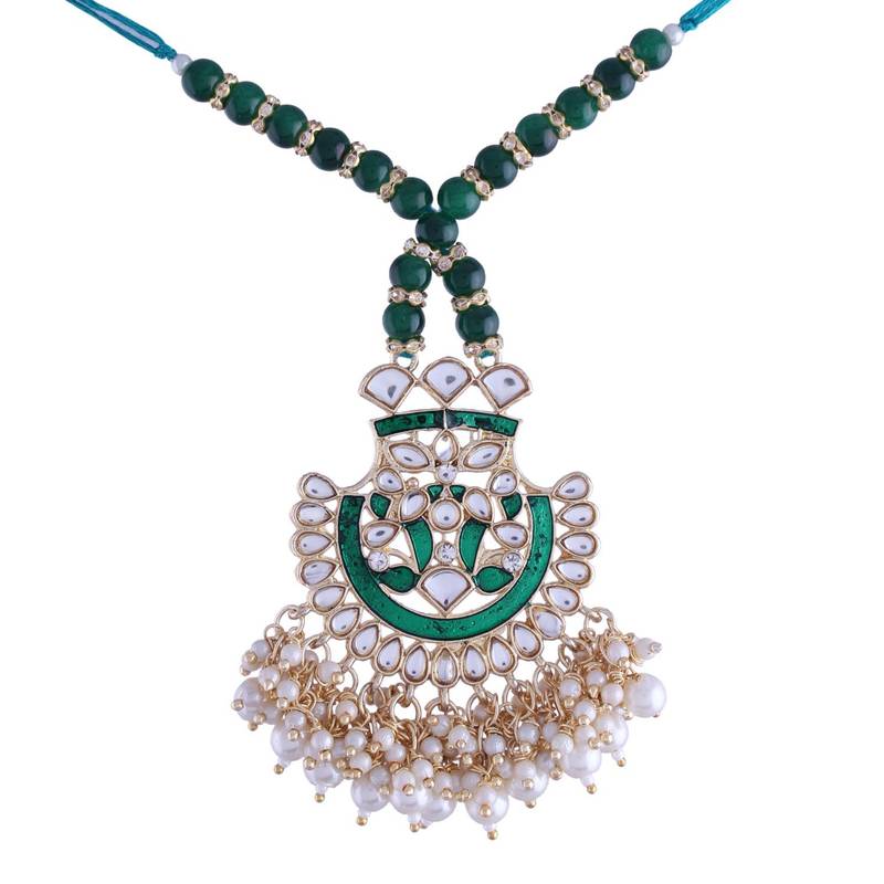 Designer Enamel Pearl Hanging Lumba Rakhi for Rakshabhandan 