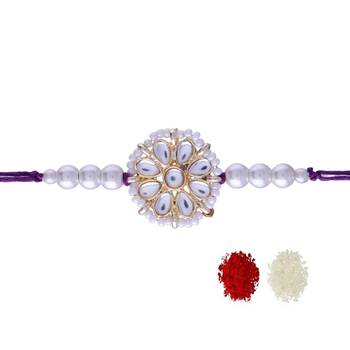 Ethnic Designer Pearl Beads Studded for MenBrother Bhaiya for Rakshabhandan  3