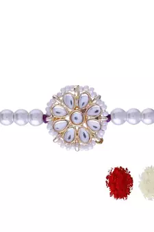 Ethnic Designer Pearl Beads Studded for MenBrother Bhaiya for Rakshabhandan 