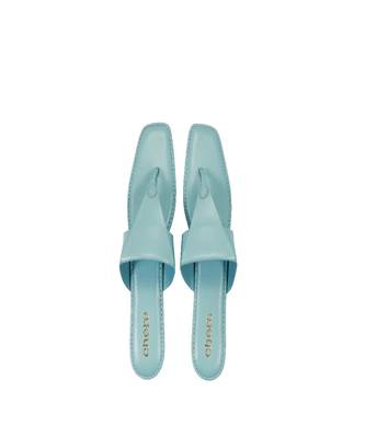 Women Pastel Blue Solid Triangle Design Open Toe Flats 1