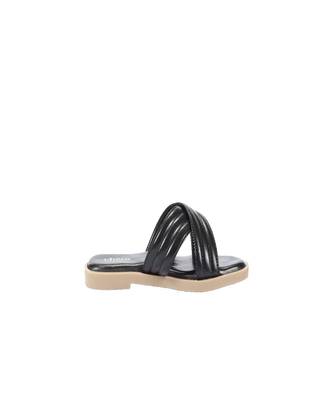Women Black Trendy Criss Cross Strap Flats 1
