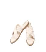 Women Beige Trendy Criss Cross Strap Flats