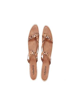 Women Brown Sassy Snakeprint Flats 1