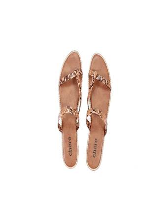 Women Brown Sassy Snakeprint Flats 2