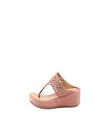 Womens Pink  Embellished Laser Cut With Super Cushioned Sole Sandals
