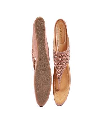 Womens Pink  Embellished Laser Cut With Super Cushioned Sole Sandals 3