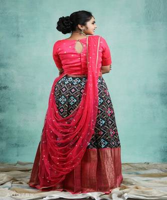 Girls Silk Patola Lehenga 5
