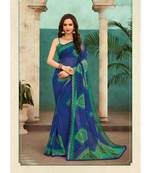 Blue Casual Wear Bandhej Saree in Georgette