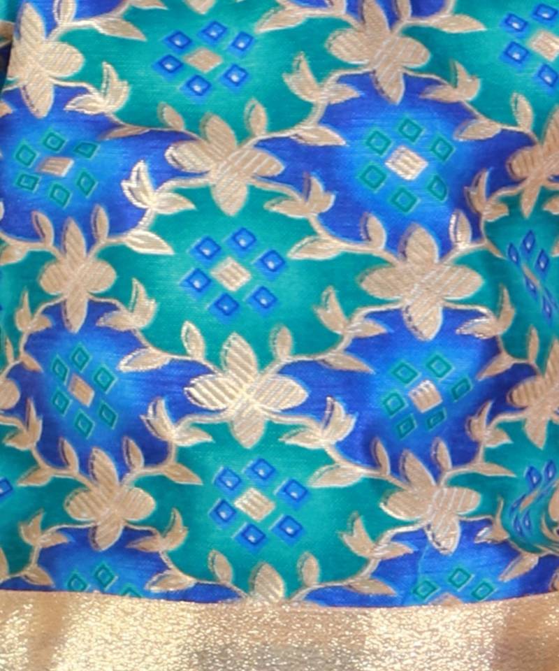 KID1 Gold Floral Printed Pavda Pattu