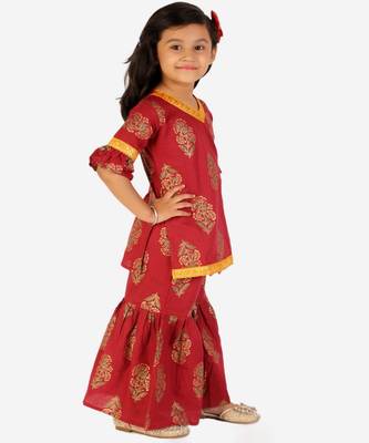 KID1 Zohra block print sharara set 1