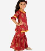 KID1 Zohra block print sharara set