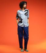 Blue Lion Print Shirt