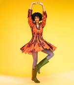 Orange Printed Dress