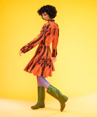 Orange Printed Dress 2