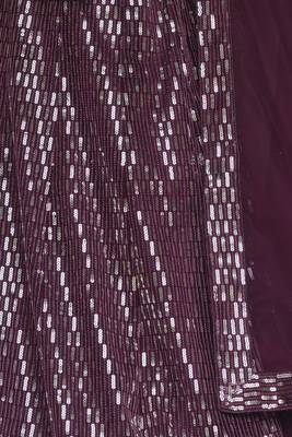 Wine Color Designer Sequence Net Party Wear Lehenga Choli 4
